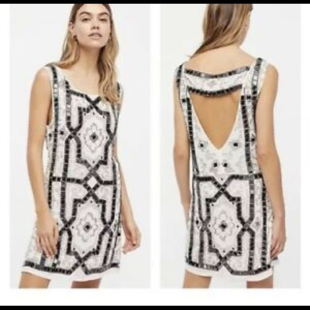 FREE PEOPLE Beaded Mini Dress